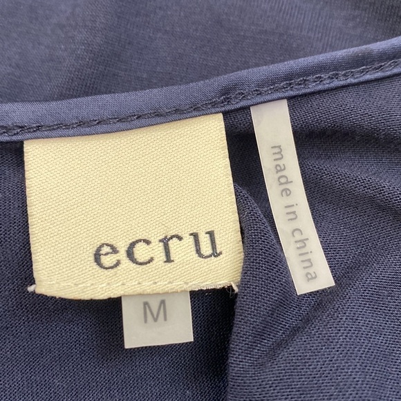 ECRU Navy Sequin Flowy Tank Top Date Night Cocktail Event Size Medium Keyhole - Picture 4 of 5